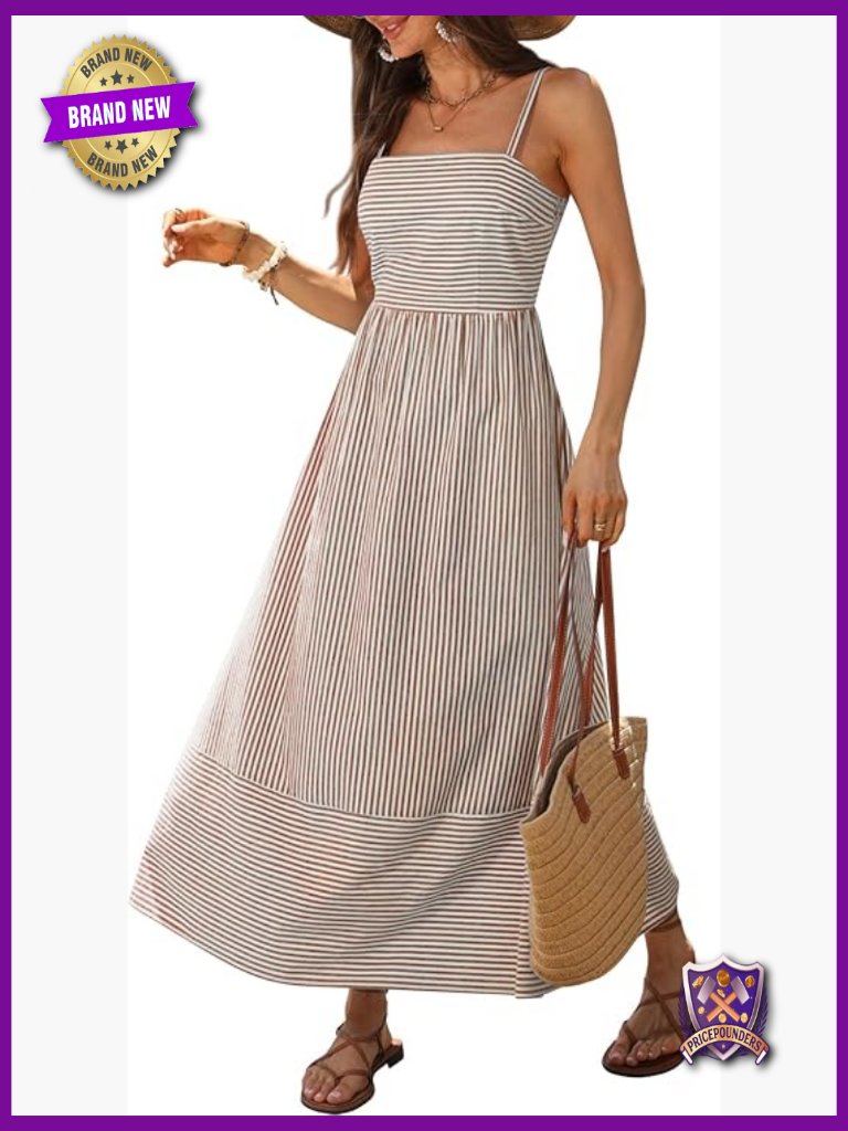 Sleeveless Smocked Back Maxi Dress Spaghetti Strap Flowy Sundress Summer